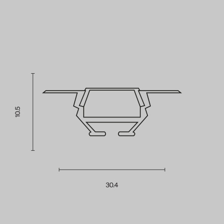 Алюминиевый профиль встраиваемый 30x10, ALM010S-2M