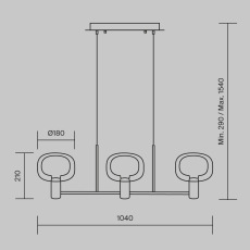 Подвесной светильник Vision E14х3 60Вт MOD411PL-03G