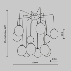 Подвесной светильник Branch G9х12, MOD176PL-12G