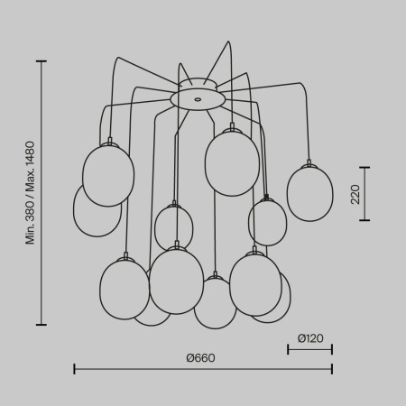 Подвесной светильник Branch G9х12, MOD176PL-12G