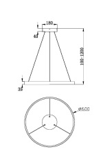 Подвесной светильник Rim 3000K 37Вт MOD058PL-L32BS3K