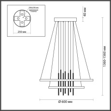 Подвесной светодиодный светильник Odeon Light Monica 3901/63L