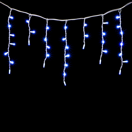 Гирлянда Бахрома 3,1 x 0,5 м Синяя 220В, 150 LED, Провод Белый Каучук, IP54