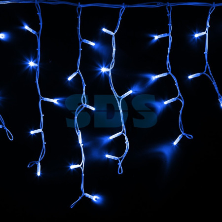 Гирлянда Айсикл (бахрома) светодиодный, 4,0 х 0,6 м, белый провод КАУЧУК, 230 В, диоды синие, 128 LED
