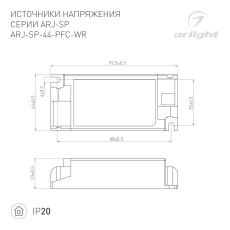 Блок питания ARJ-SP-44-PFC-WR (44W, 3-45V, 0.3-1.05A) (Arlight, IP20 Пластик, 5 лет)