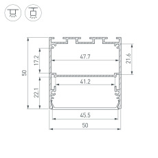 Профиль LINE-M-5050-2500 BLACK (Arlight, Алюминий)