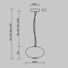 Подвесной светильник Bruma 3000К 12Вт, MOD397PL-L12CH3K