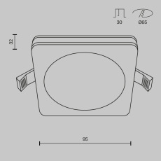 Встраиваемый светильник Phanton 3000K 1x7Вт 120°, DL2001-L7B