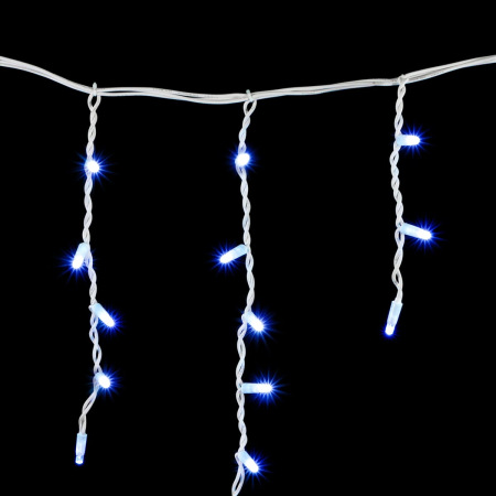 Гирлянда Бахрома 3,1 x 0,5 м Синяя 220В, 120 LED, Провод Белый Каучук, IP54