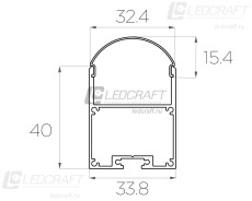 Профиль накладной алюминиевый LC-LP-4034-2 Anod