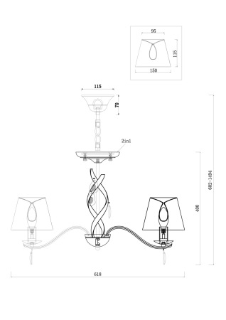 Люстра Monique FR2001PL-05G
