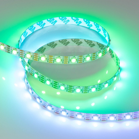 Лента SPI-B60-10mm 12V RGB-PX1-RAM (9.3 W/m, IP20, 5060, 5m) (Arlight, бегущий огонь)