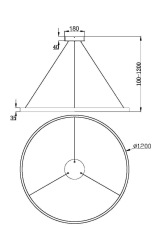 Подвесной светильник Rim 3000К 81Вт MOD058PL-L65BS3K