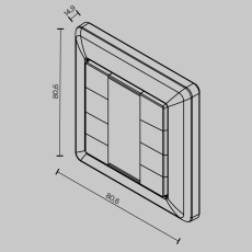 Кнопочная настенная панель 2 сцены, 1 группа DALI DT8 RGBW, 721051