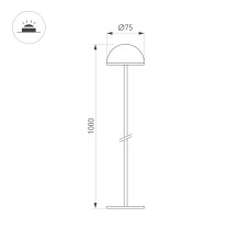 Светильник KT-ENOKI-BOLL-H1000-2W Warm3000 (WH, 100 deg, 24V) (Arlight, IP65 Металл, 3 года)