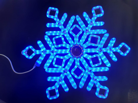 Светодиодная снежинка Rich LED, синий, дюралайт на металлокаркасе, 70 см, 360 LED, 220 B. RL-SFDLM70-B