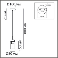 8102/1A COMFI LN25 хром/прозрачный металл/металл Подвес Е14 1*40W 220V ISHA