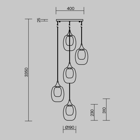 Подвесной светильник Aura E14х5, MOD016PL-05BS