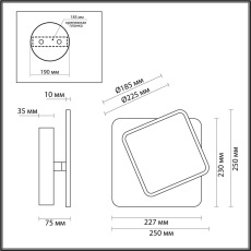 5629/11WL LEDIO LN23 035 чёрный Бра LED 11W 3000K 495Лм 220V DEVIN