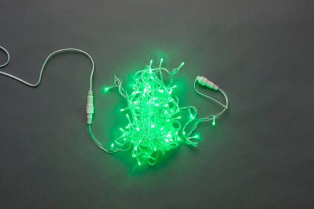 LED-PLS-100-10M-24V-G/C-W/O, зеленый/прозрачный провод, соединяемая (без силового шнура) 24Вольта