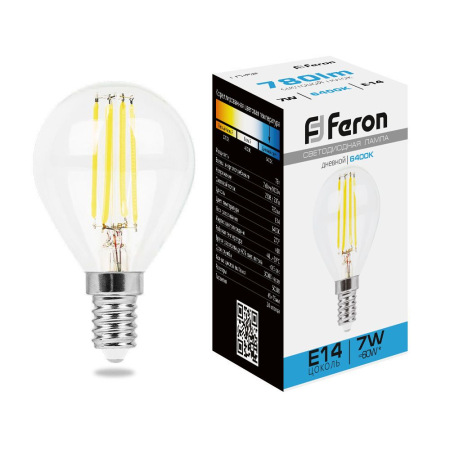 Лампа светодиодная Feron LB-52 Шарик E14 7W 6400K
