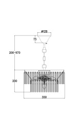 Подвесной светильник Colonne E14х4, MOD093PL-04CH