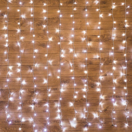 Гирлянда Светодиодная Дождь 3х2 м 240 LED, прозрачный ПВХ, с контроллером, теплое белое свечение NEON-NIGHT