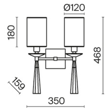 Настенный светильник (бра) Bianco E14х2 60Вт MOD224WL-02BS1