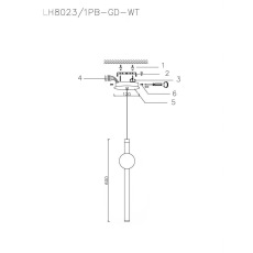 Подвесной светодиодный светильник Lumien Hall Greniya LH8023/1PB-GD-WT