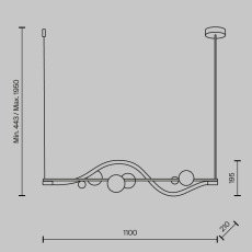 Подвесной светильник Oasis 3000К 13Вт, MOD289PL-L13BS3K