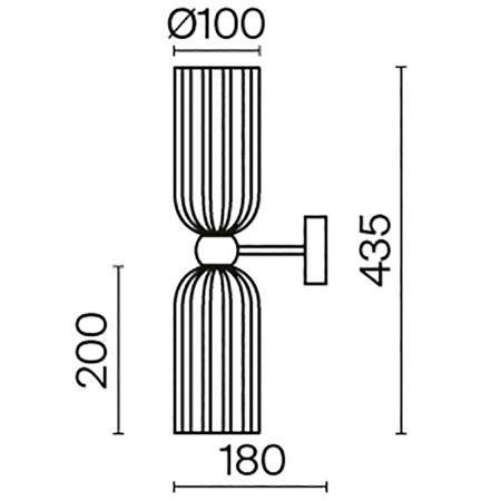 Настенный светильник (бра) Antic E14х2 MOD302WL-02CG