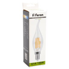 Лампа светодиодная Feron LB-718 Свеча на ветру E14 15W 4000K