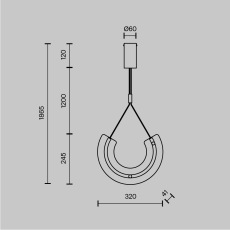 Подвесной светильник Maya 3000К 18Вт, P091PL-L18G3K1