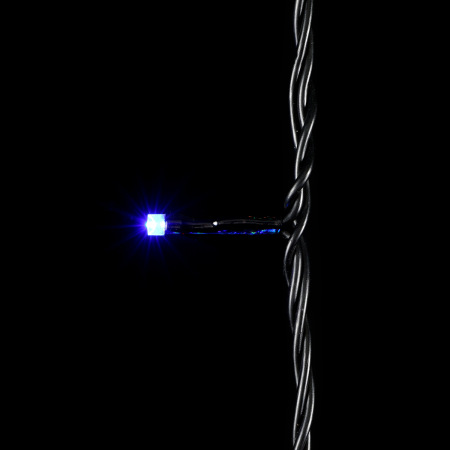 Гирлянда Нить 10м Разноцветная с Мерцанием Белого Диода 24В, 100 LED, Провод Черный ПВХ, IP54