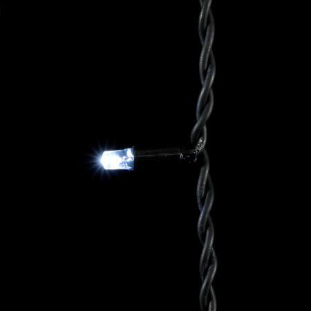 Гирлянда Бахрома 3,2 x 0,9 м Белая с Мерцанием Белого Диода 220В, 168 LED, Провод Черный Каучук, IP65