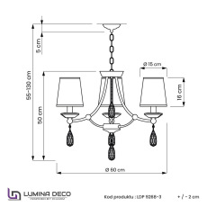 Подвесная люстра Lumina Deco Dominni LDP 9268-3 GD