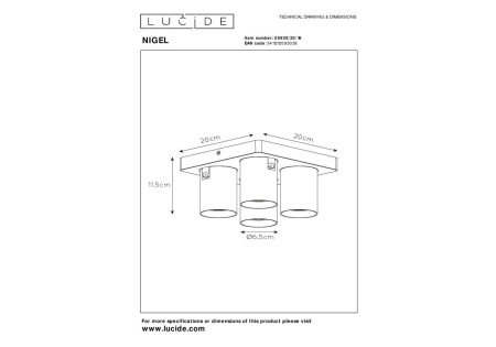 Спот Lucide Nigel 09929/20/16