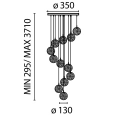 Подвесной светильник Frozen G4х12, MOD254PL-12BS