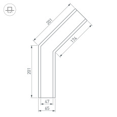 Угол SL-LINIA65-F-135 (Arlight, Металл)