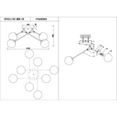 Потолочная люстра Seven Fires Grozotto SF3311/8C-MBK-CR
