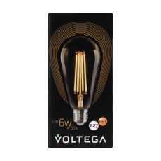 Лампа светодиодная филаментная Voltega E27 6W 2800К золотая VG10-ST64Gwarm6W 5526
