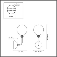 6536/1W MODERNI LN23 111 золотой Бра E27 1*40W 220V MARSHA