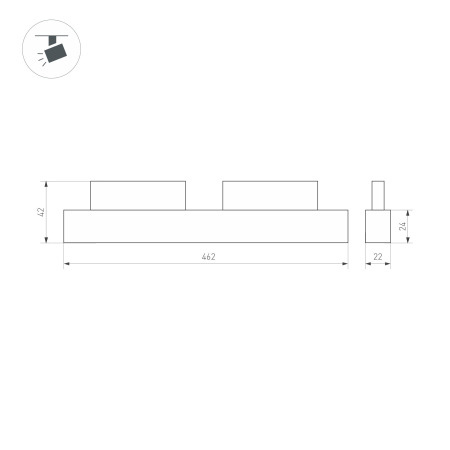 Светильник MAG-ORIENT-LASER-L465-16W Warm2700 (WH, 24 deg, 48V) (Arlight, IP20 Металл, 5 лет)