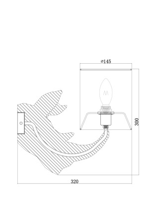 Настенный светильник (бра) Nashorn E14x1, MOD470WL-01W