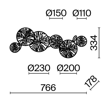 Настенный светильник (бра) Lovetann E14х4, MOD082WL-04G
