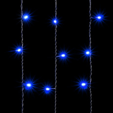 Гирлянда Занавес 1 x 9 м Синий 220В, 900 LED, Провод Черный ПВХ, IP54
