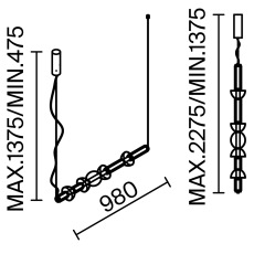 Подвесной светильник Cosmo 3000К 39Вт, MOD210PL-L39BS3K