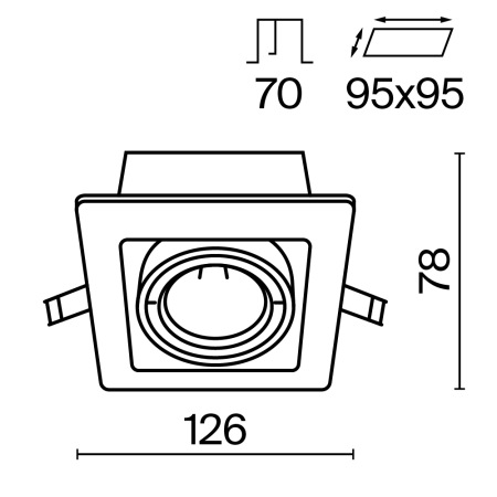 Встраиваемый светильник Metal Modern DL008-2-01-B