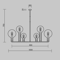 Подвесной светильник Status E14х6, MOD333PL-06BS1
