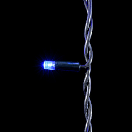 Гирлянда Бахрома 3,1 x 0,5 м Синяя 220В, 120 LED, Провод Черный Каучук, IP54